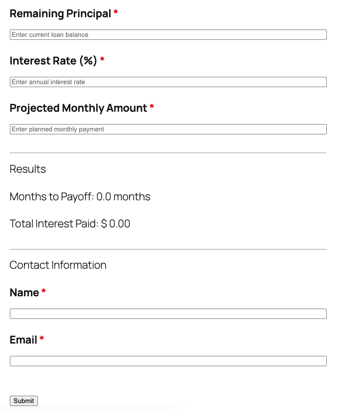 loan amortization calculator
