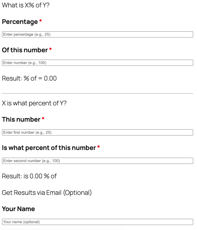 percentage calculator 2