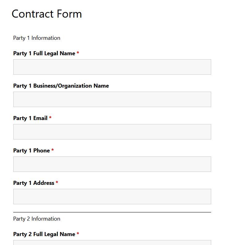 contract form